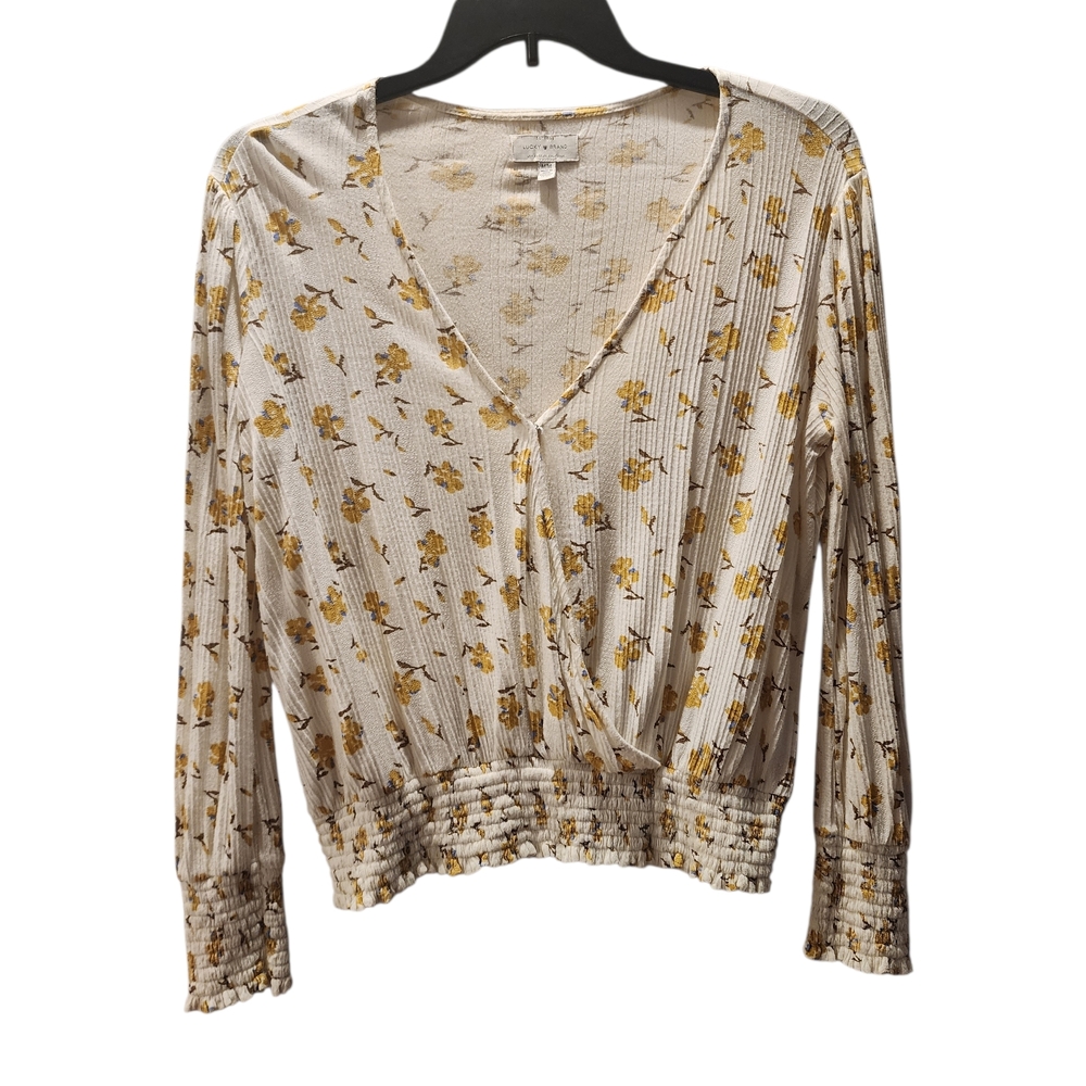Lucky Brand Cream and Yellow Floral Blouse